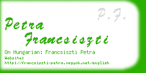 petra francsiszti business card